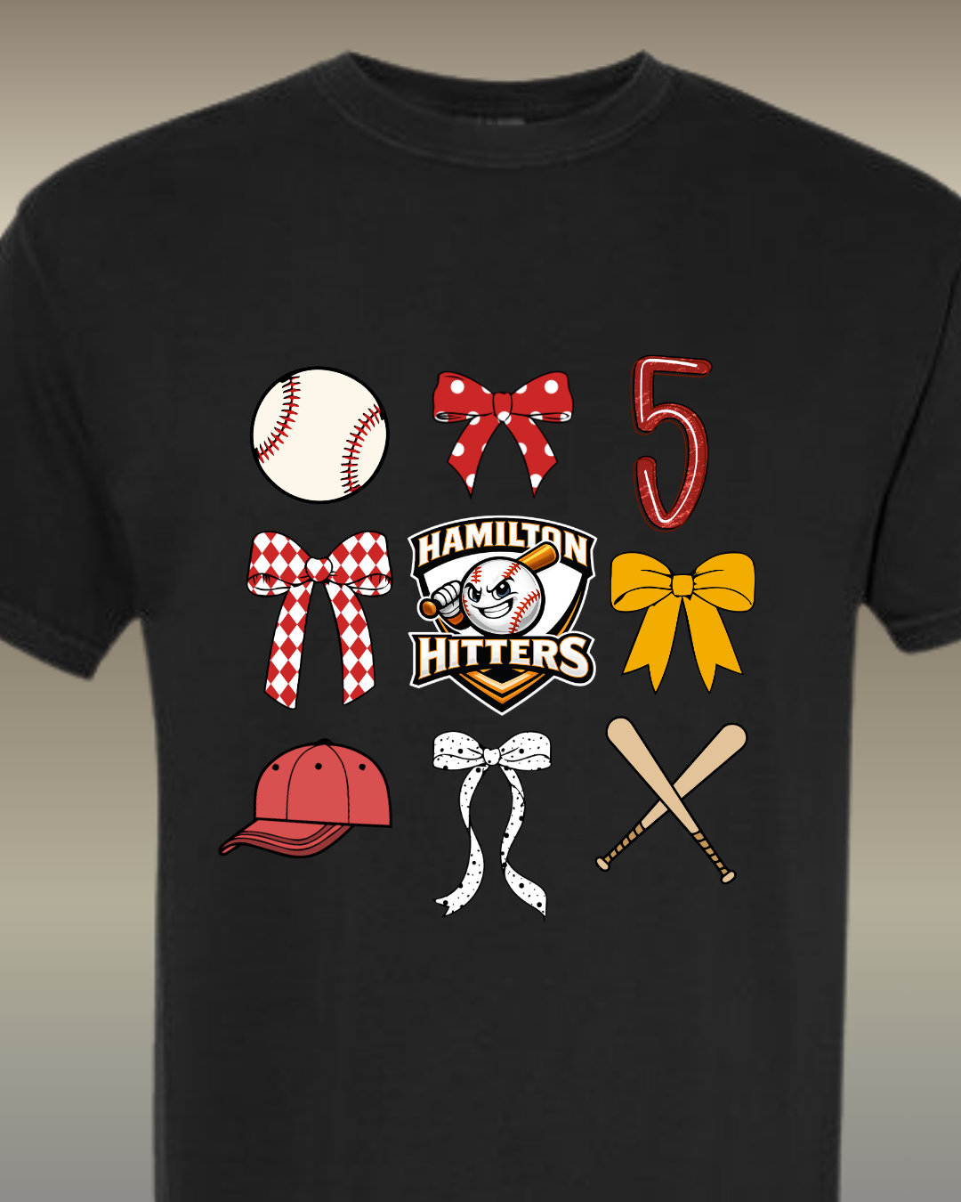 Hitters Baseball and Bows with custom number