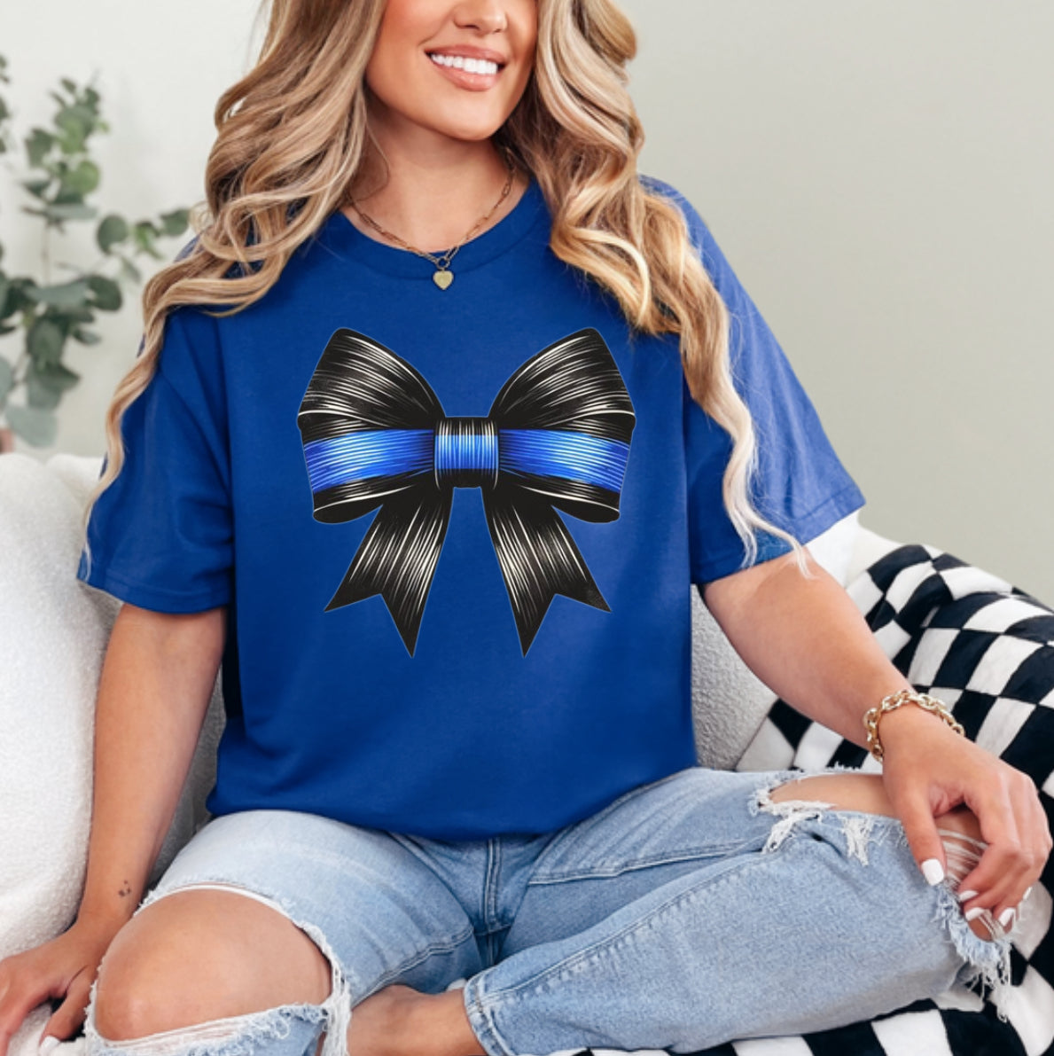 Blue line bow