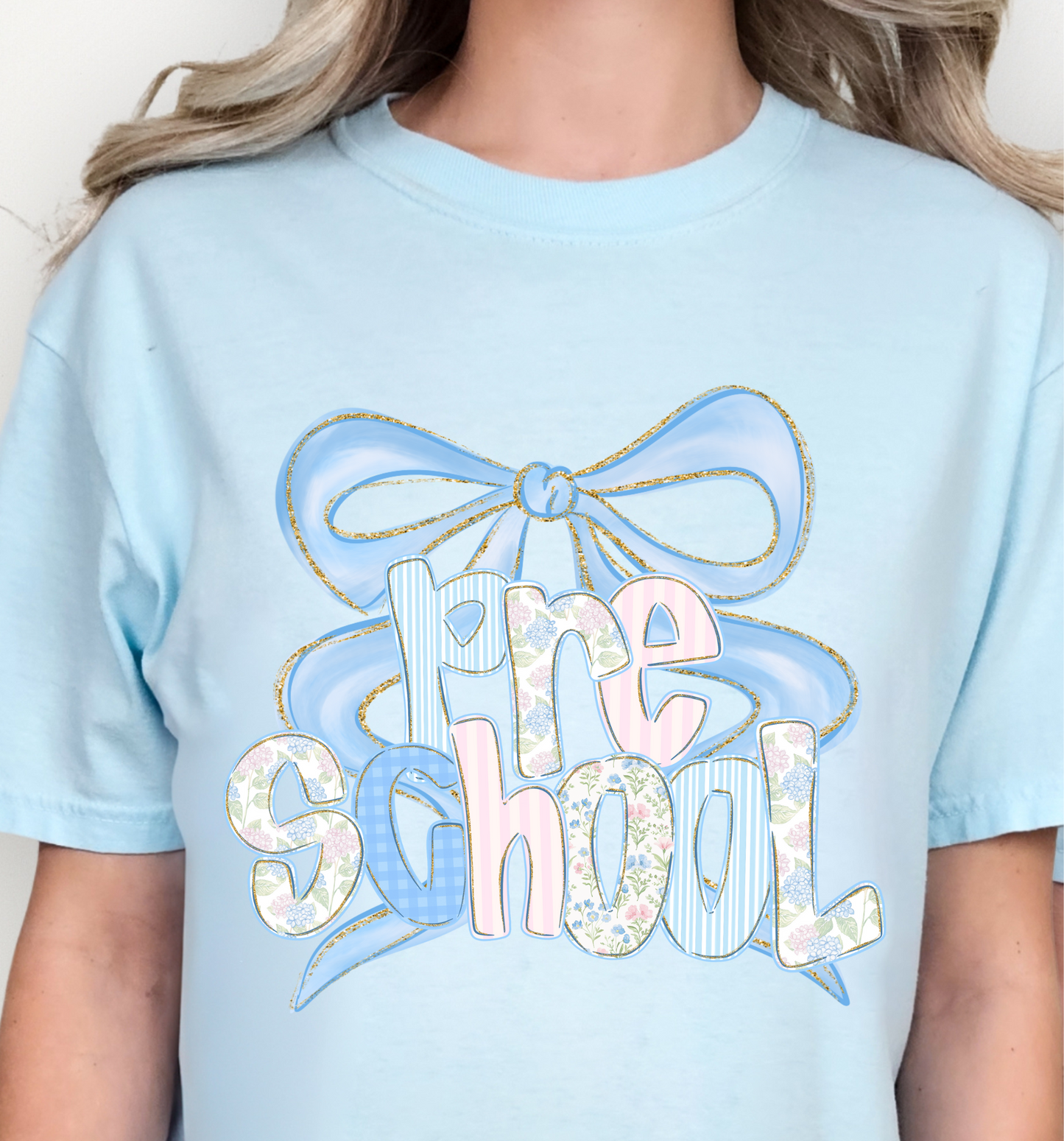 Blue Grade Bow Preschool Adult