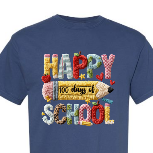 100 days of school faux yarn