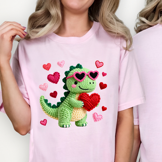 Faux Yarn Dino Valentine Youth