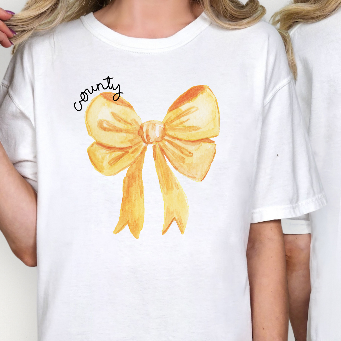 Youth personalized Yellow Bow