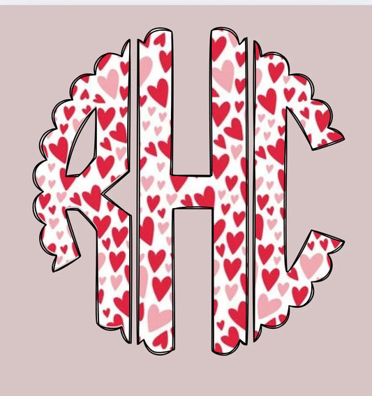 Heart initials adult